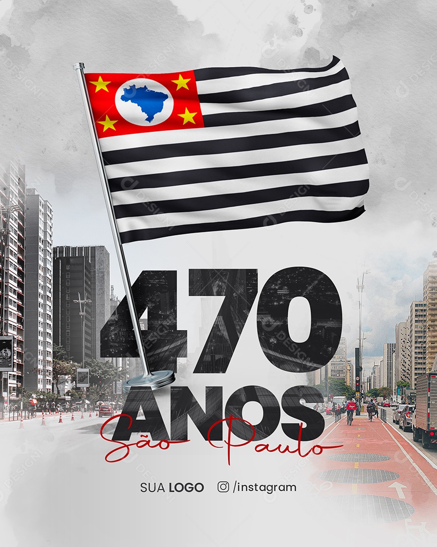 Social Media 470 Anos São Paulo PSD Editável