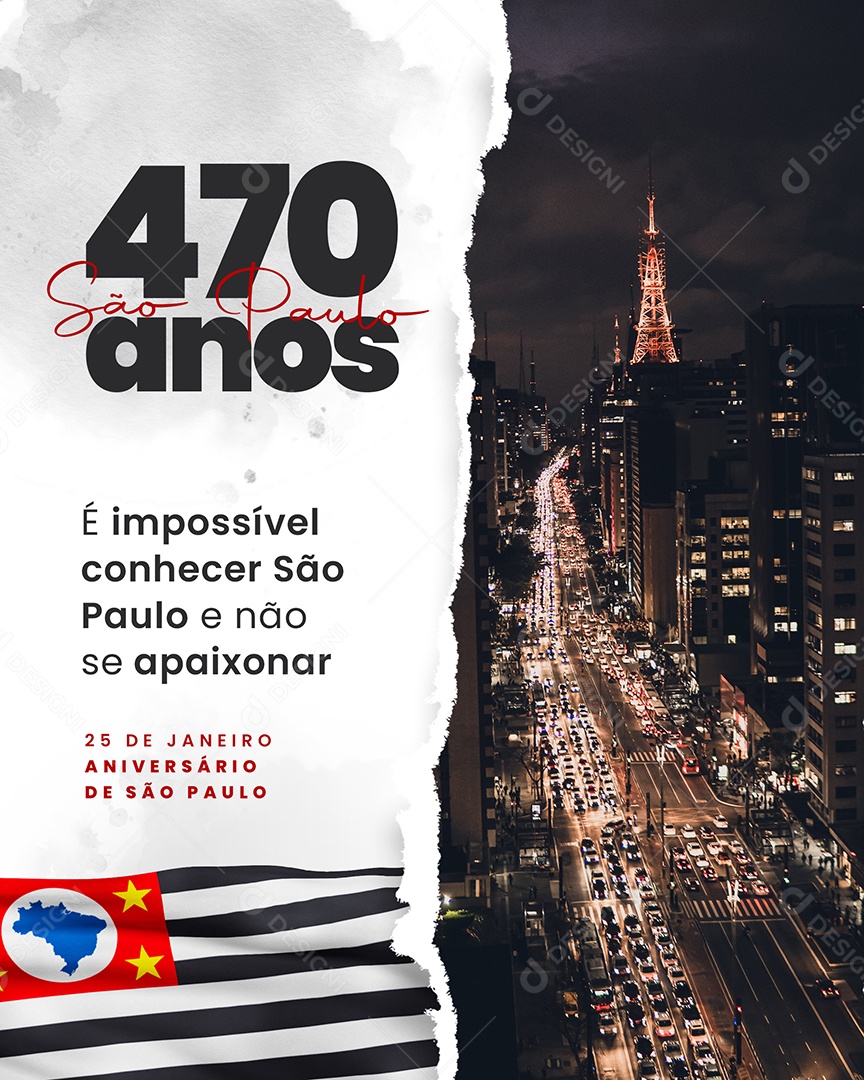 Social Media 470 Anos São Paulo PSD Editável