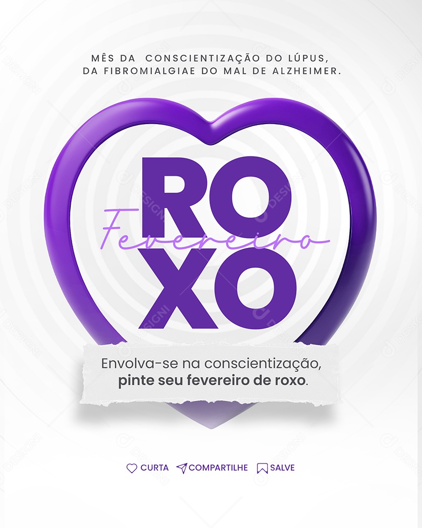 Mês Da Conscientização Fevereiro Roxo Social Media PSD Editável