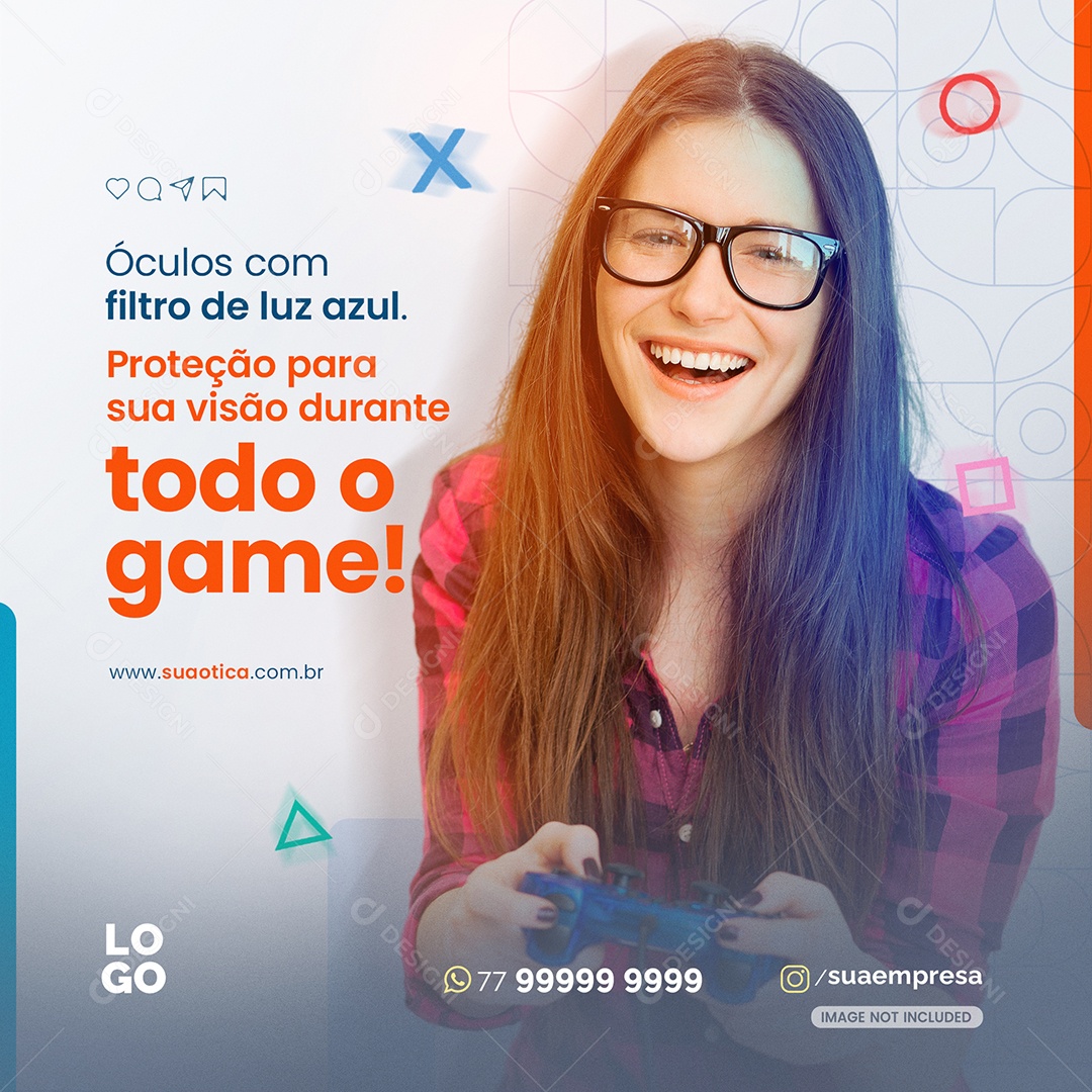 Proteção Para Sua Visão Durante Todo o Game Social Media PSD Editável