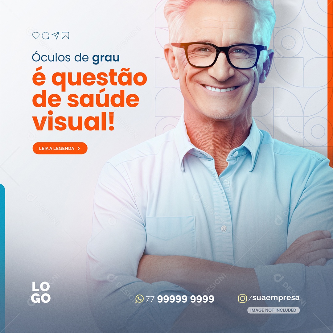 Social Media Óculos De Grau é Questão De Saúde Visual PSD Editável