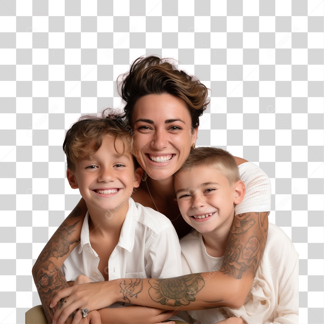 Família Mãe e Filhos PNG Transparente