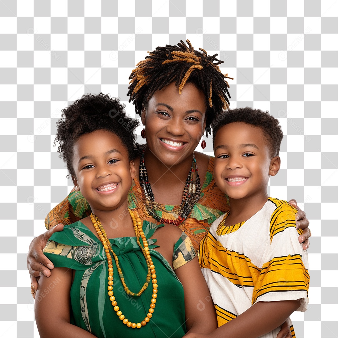 Família Mãe e Filhos PNG Transparente