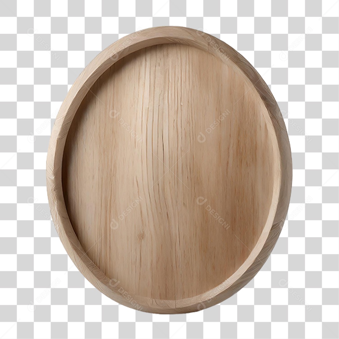 Painel Oval de Madeira PNG Transparente