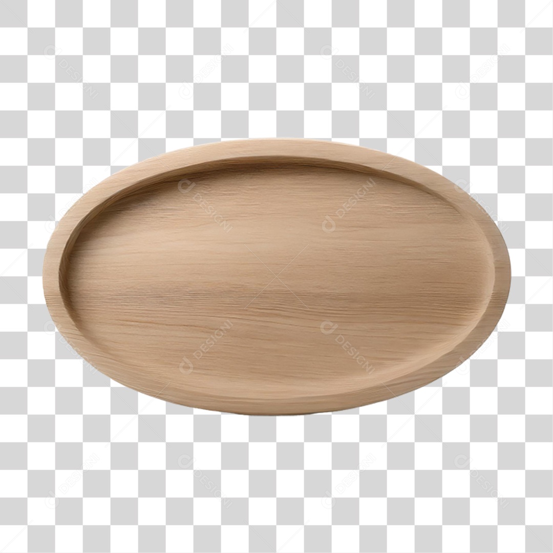 Painel Oval de Madeira PNG Transparente