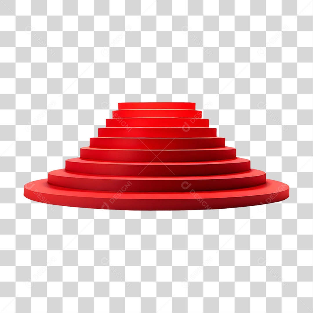 Pódio 3D Vermelho PNG Transparente
