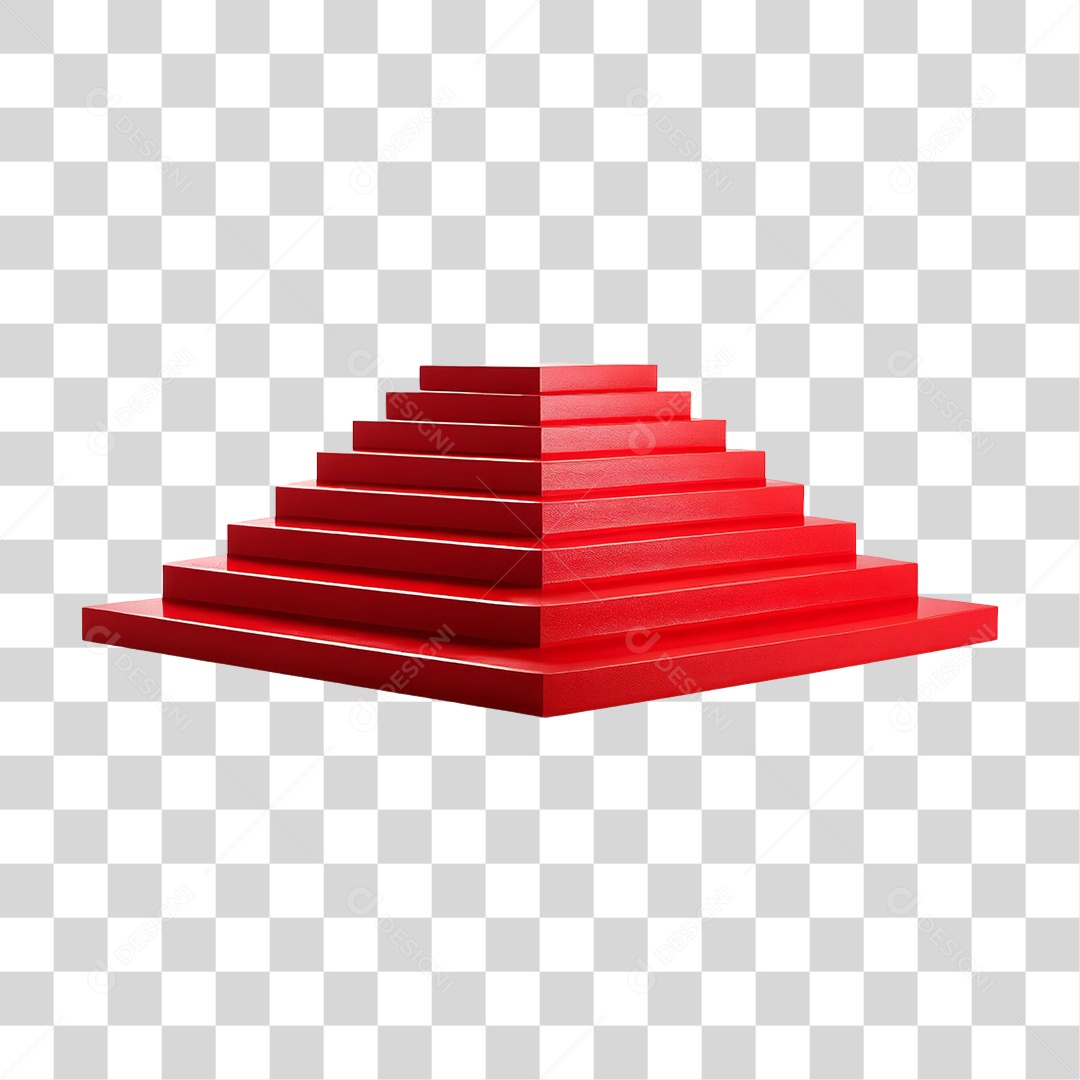 Pódio 3D Vermelho PNG Transparente