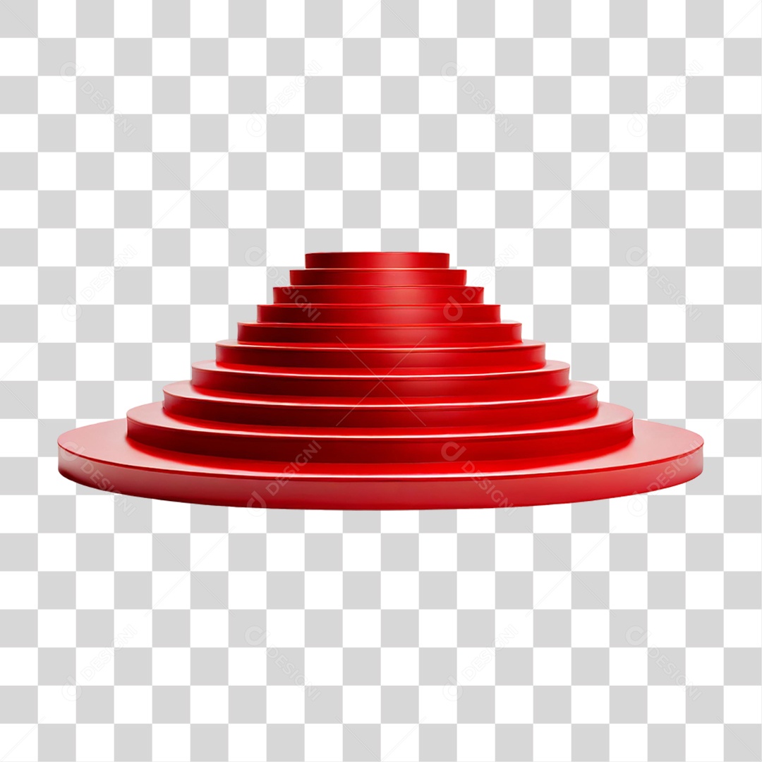 Pódio 3D Vermelho PNG Transparente