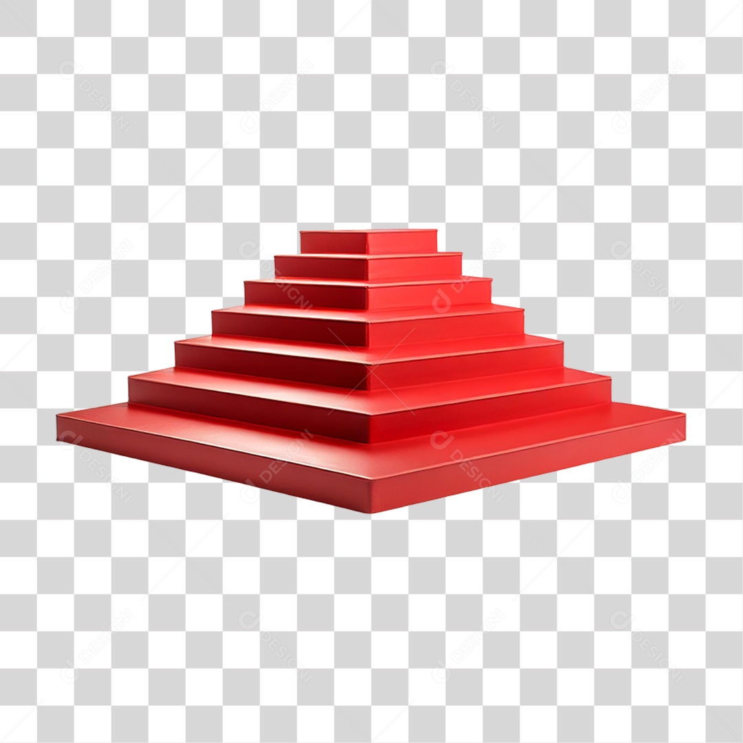 Pódio 3D Vermelho PNG Transparente