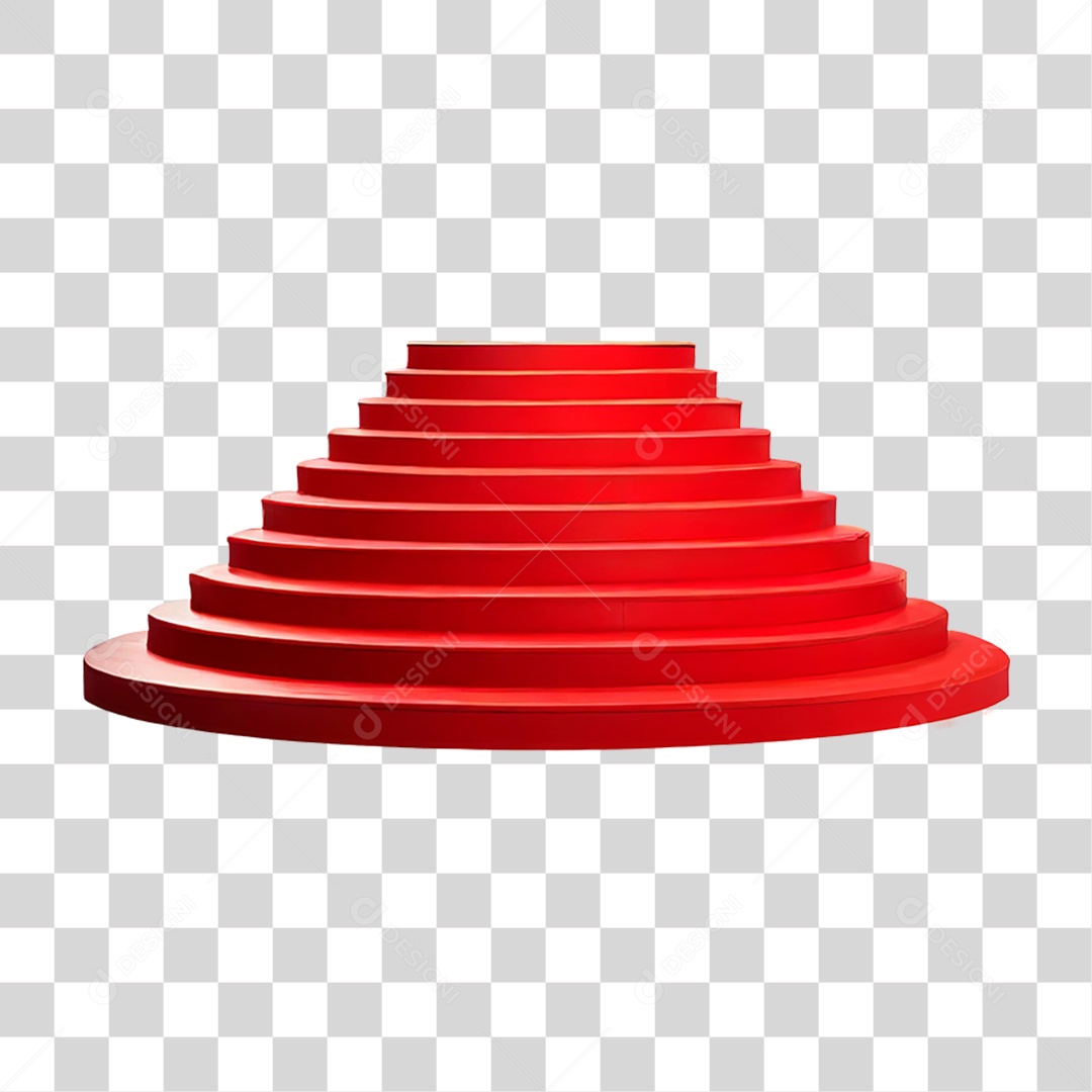 Pódio 3D Vermelho PNG Transparente