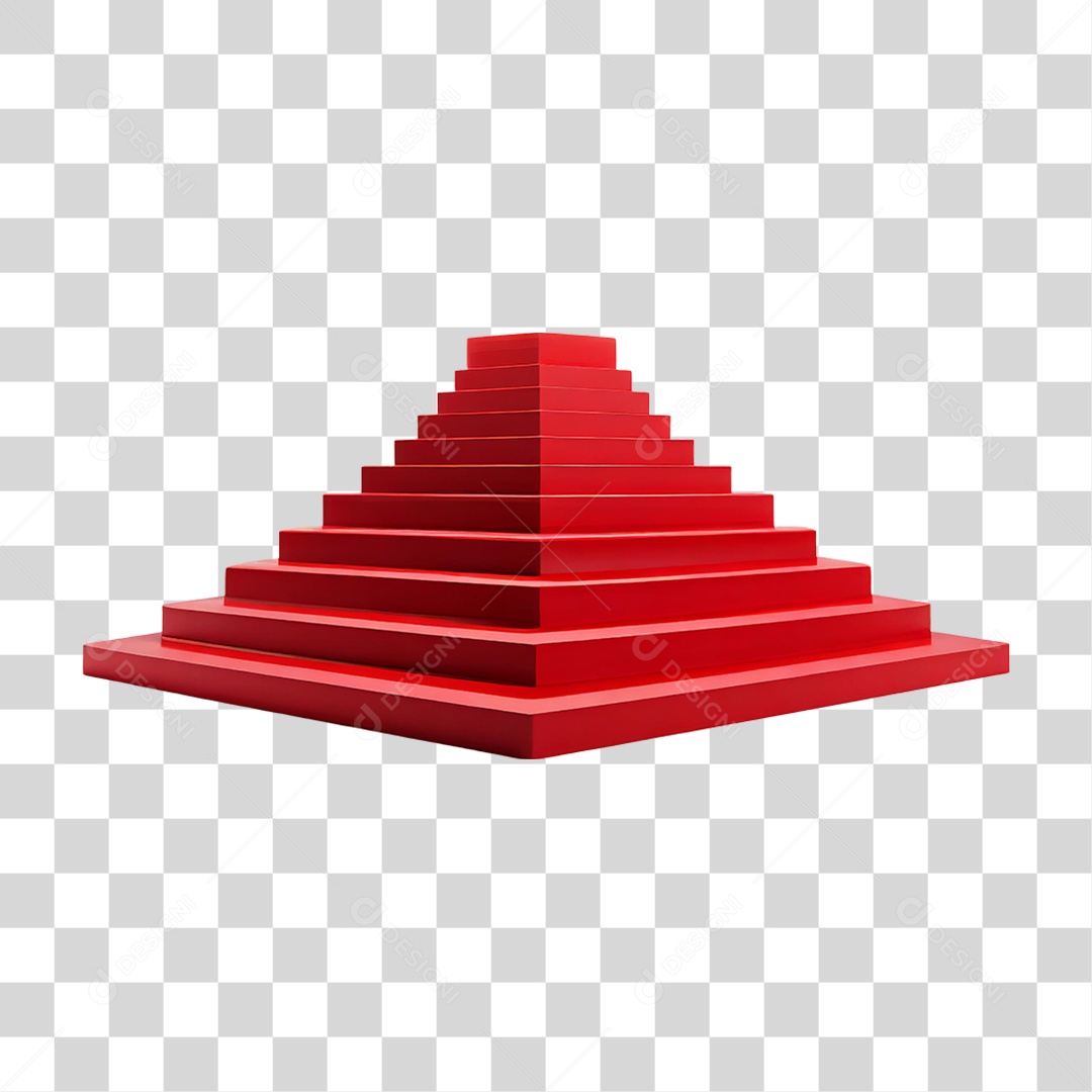Pódio 3D Vermelho PNG Transparente