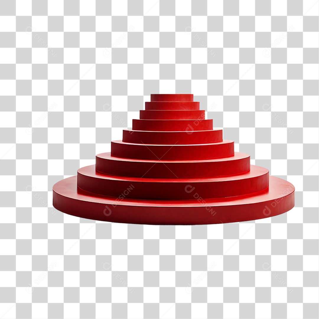 Pódio 3D Vermelho PNG Transparente