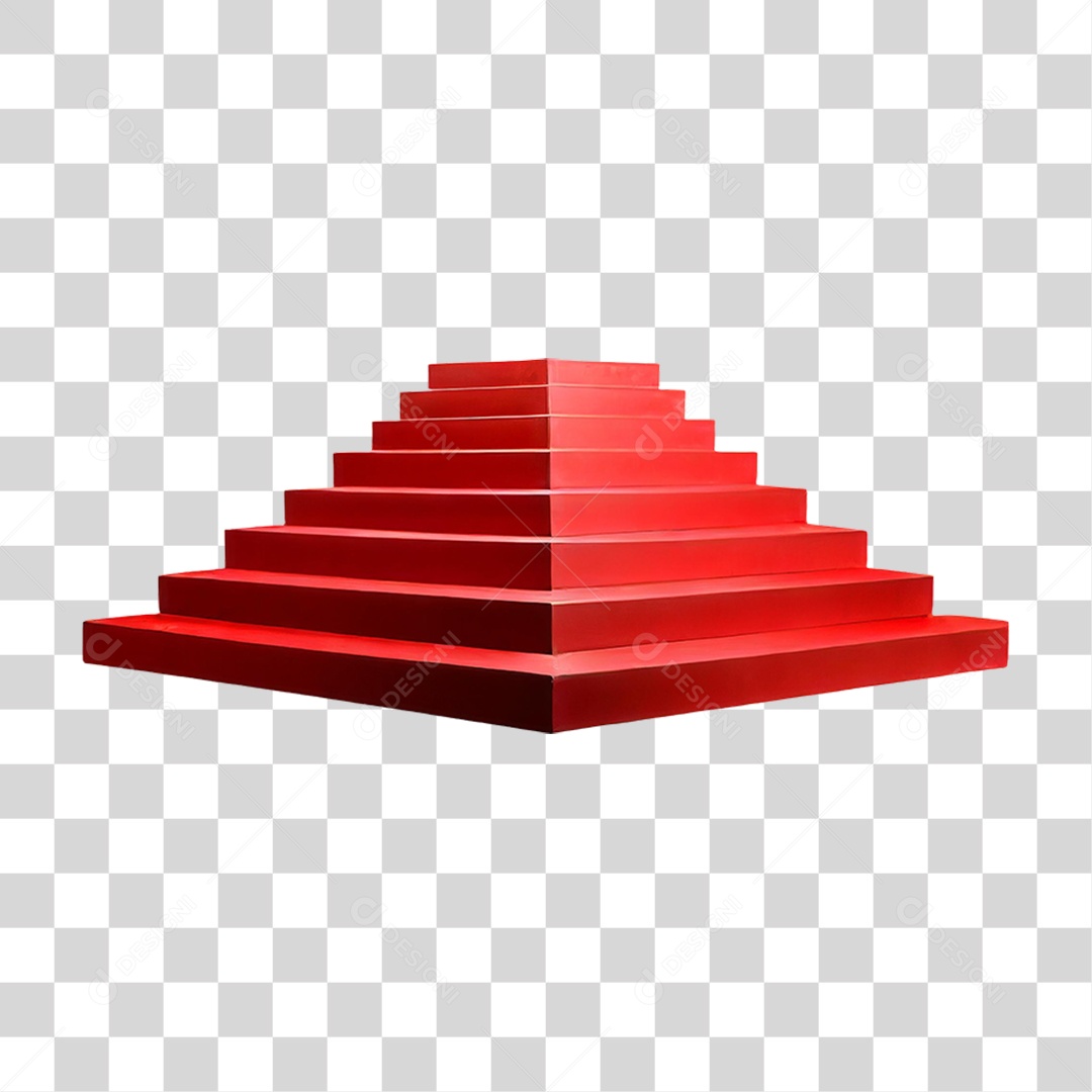 Pódio 3D Vermelho PNG Transparente