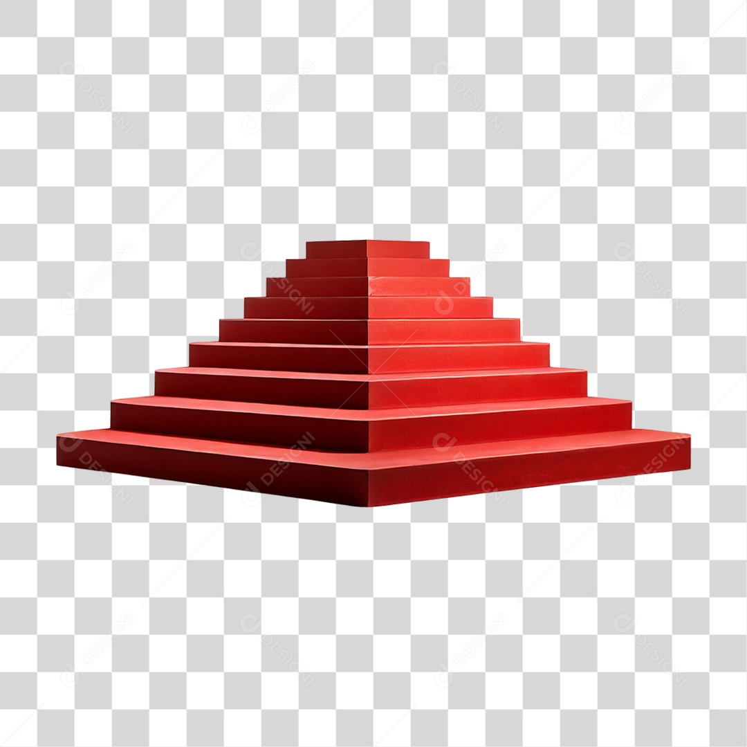 Pódio 3D Vermelho PNG Transparente