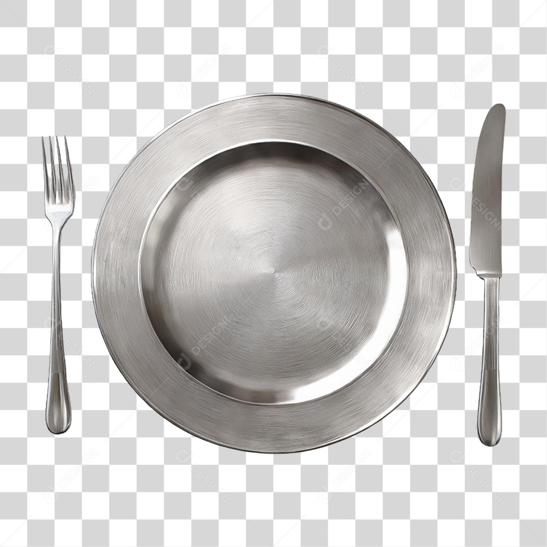 Prato de Prata PNG Transparente