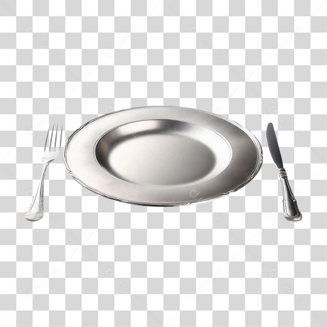 Prato de Prata PNG Transparente