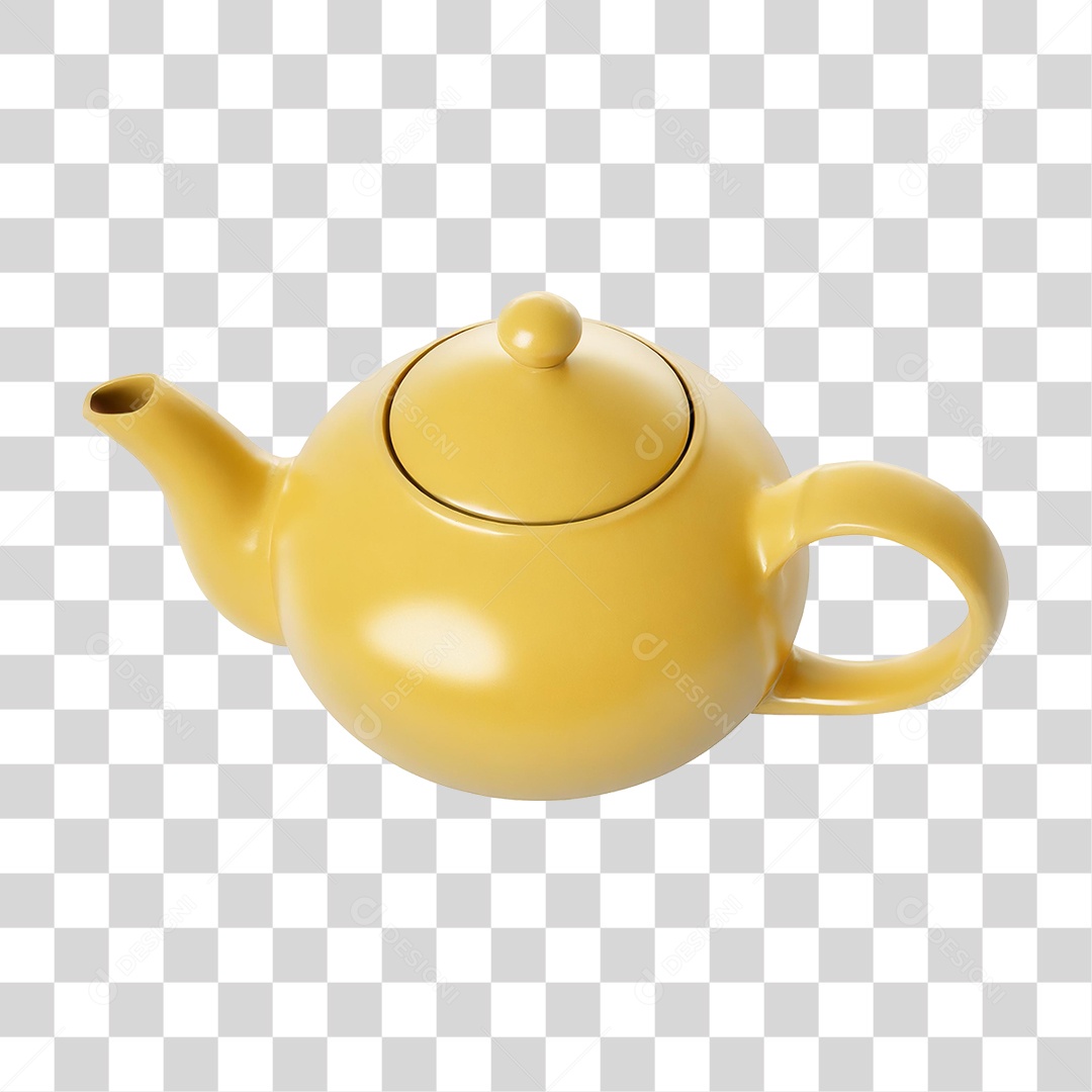 Bule Amarela PNG Transparente