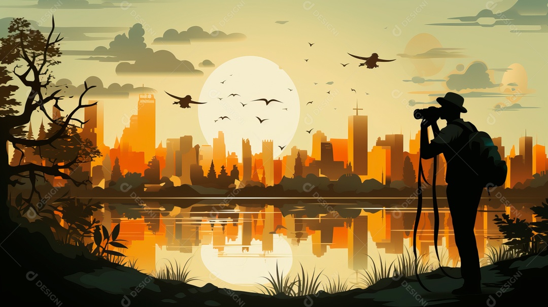 Dia Mundial da Fotografia a beleza de um mago IA generativa.