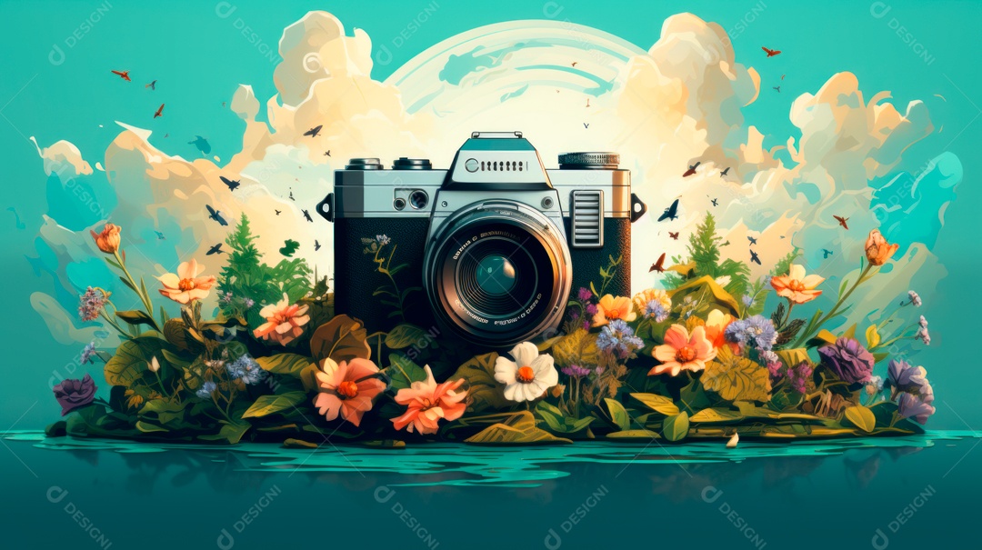 Dia Mundial da Fotografia a beleza de um mago IA generativa.