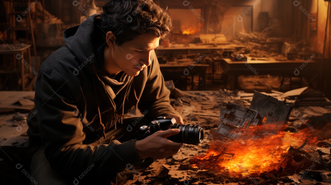 Dia Mundial da Fotografia a beleza de um mago IA generativa.