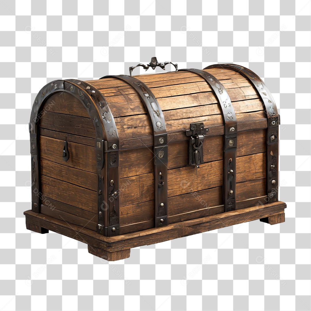 Baú de Madeira Antigo PNG Transparente