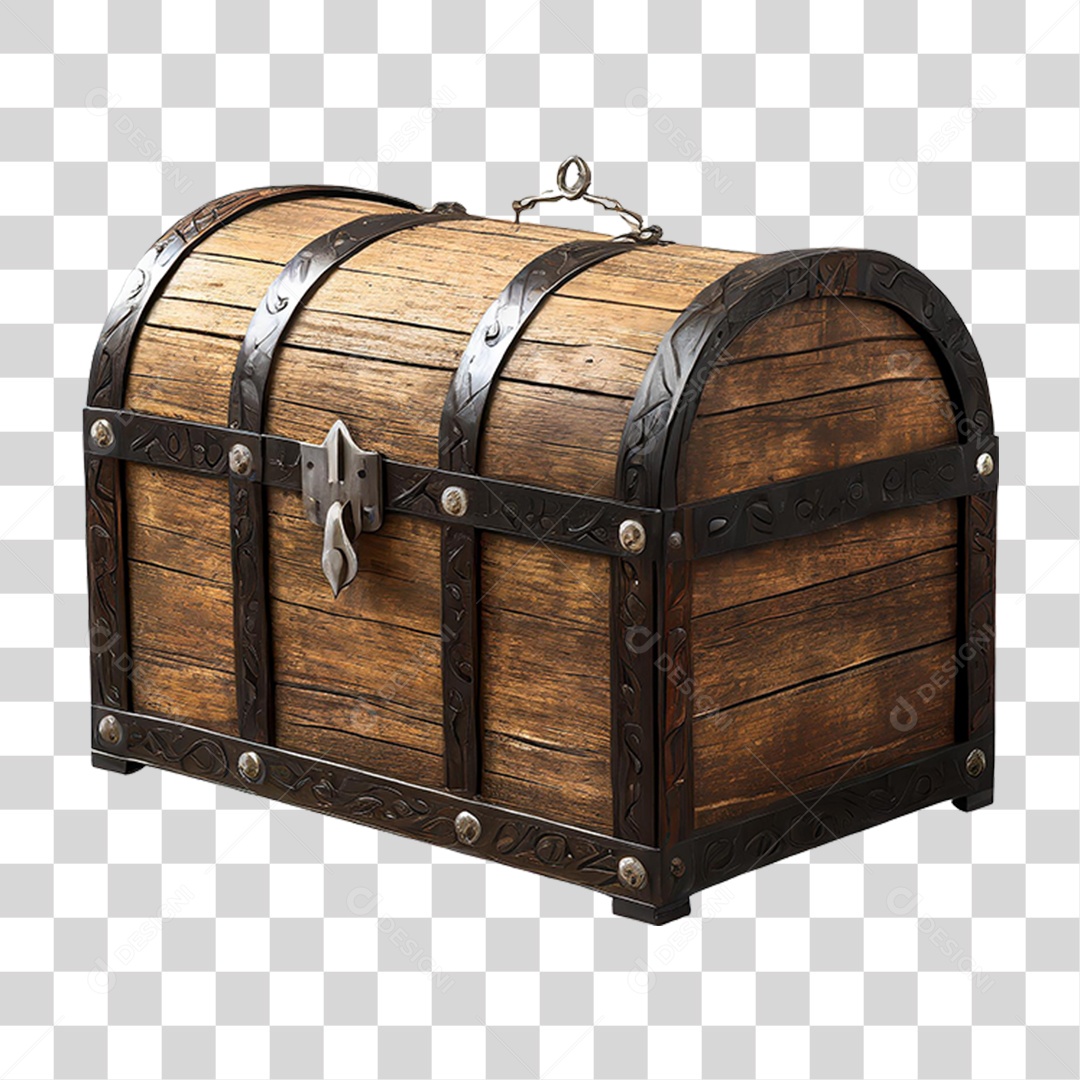 Baú de Madeira Antigo PNG Transparente