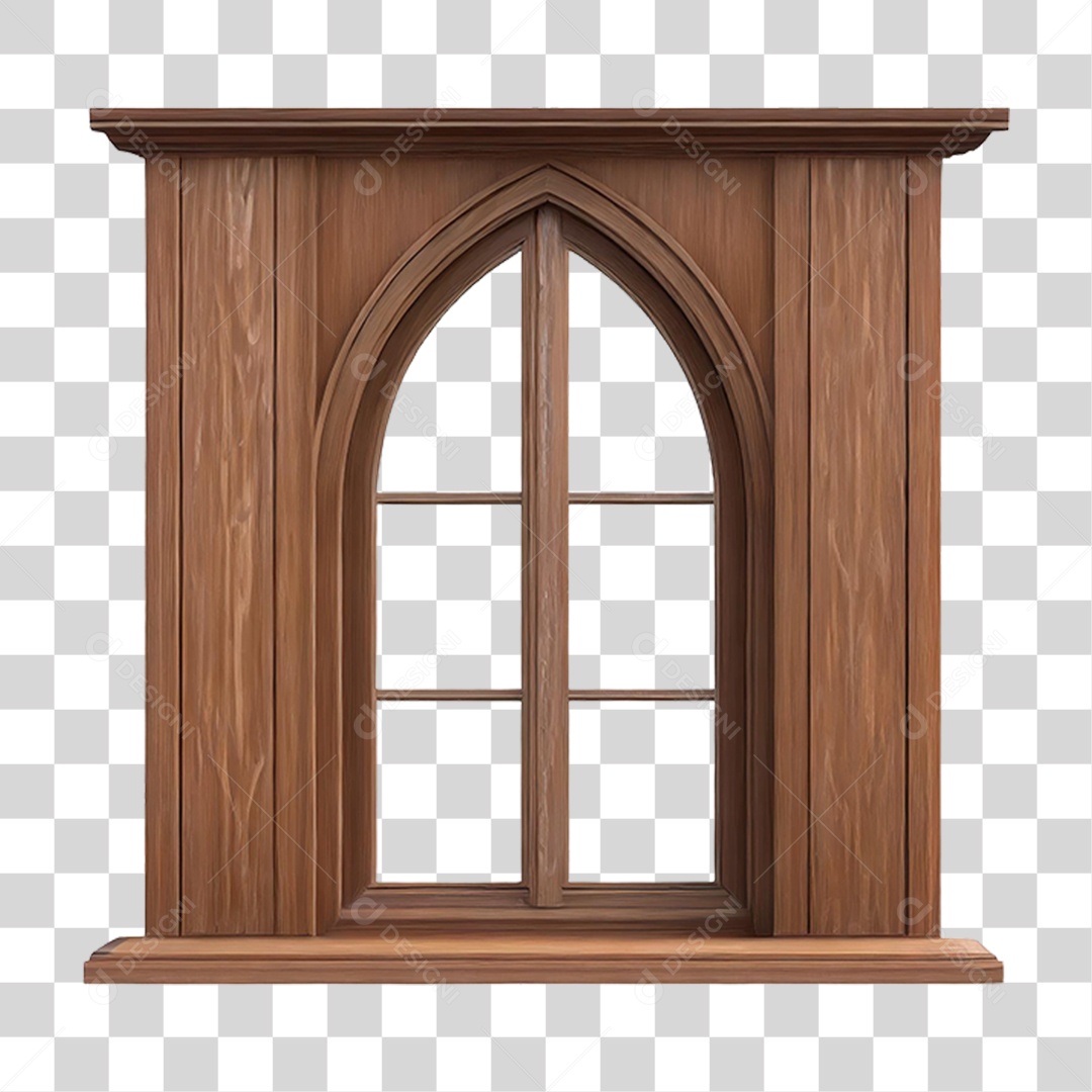 Janela de Madeira PNG Transparente