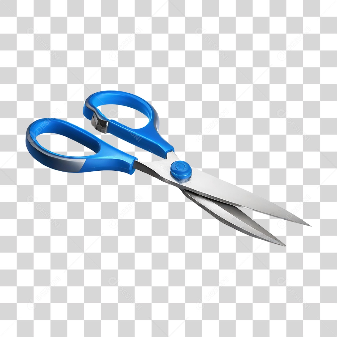 Tesoura de Cabo Azul PNG Transparente