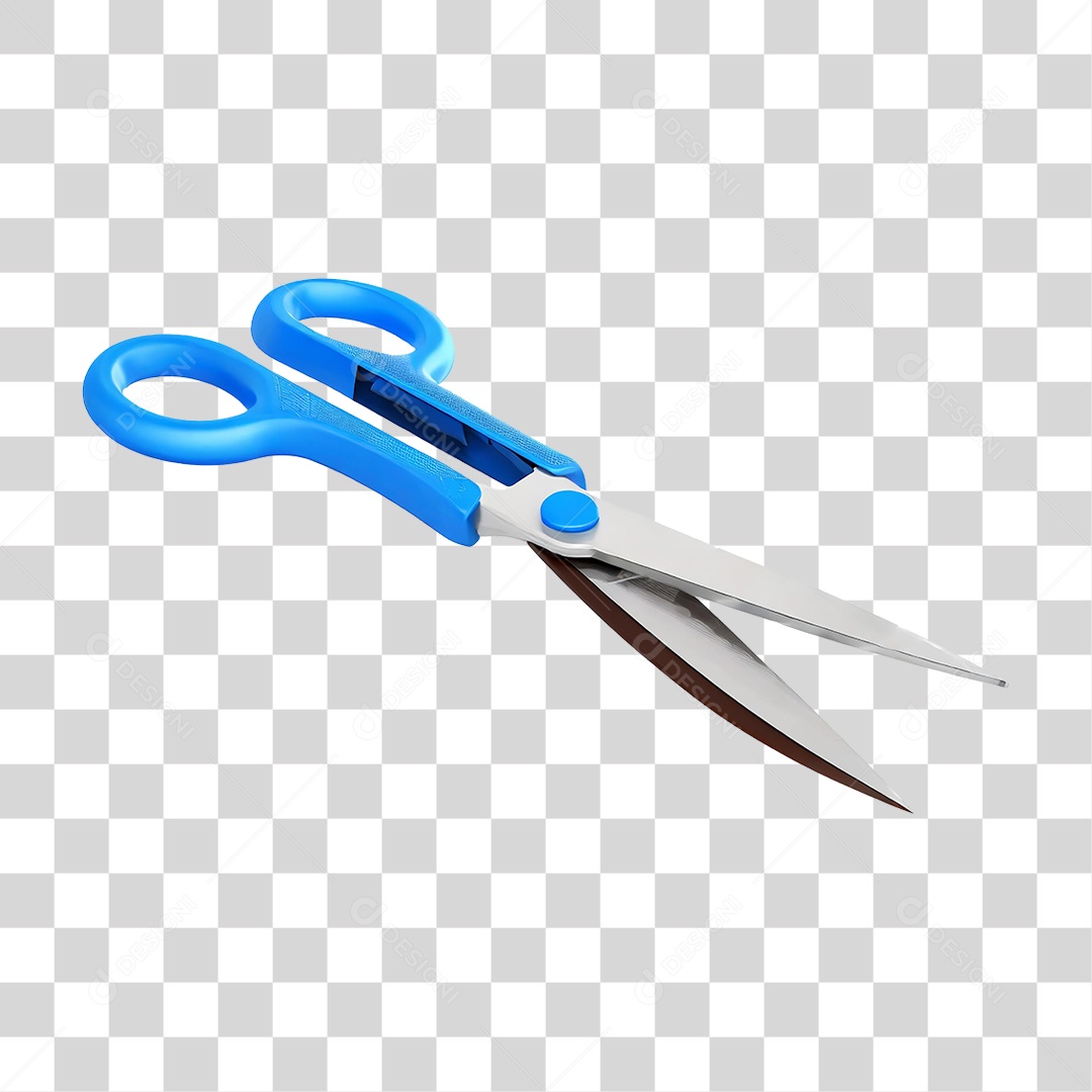 Tesoura de Cabo Azul PNG Transparente