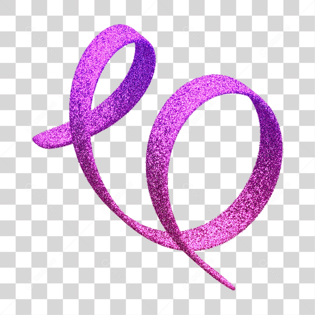 Elemento 3D Serpentina de Carnaval com Glitter PNG Transparente