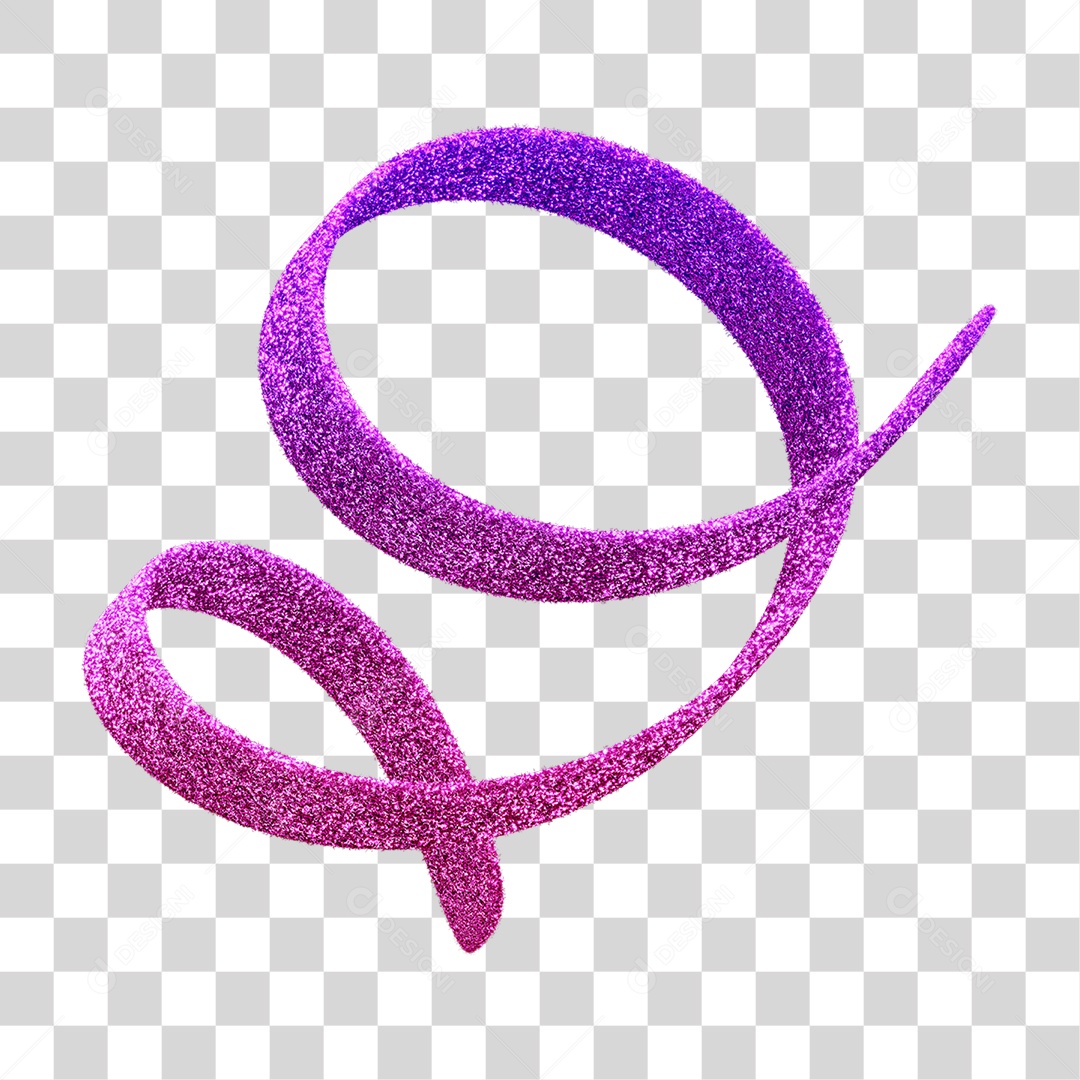 Elemento 3D Serpentina de Carnaval com Glitter PNG Transparente