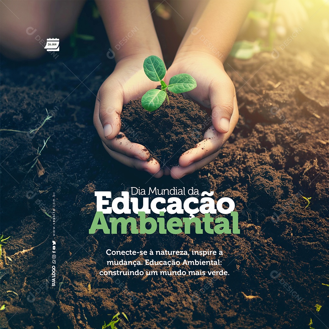 Dia Mundial Da Educação Ambiental Conecte se à natureza Social Media PSD Editável