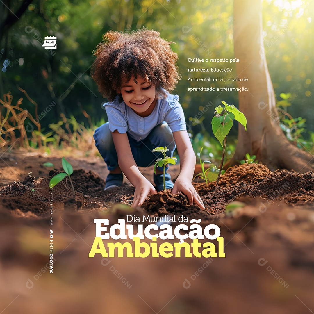 World Environmental Education Day Cultivate Respect for Nature Social Media PSD Editable