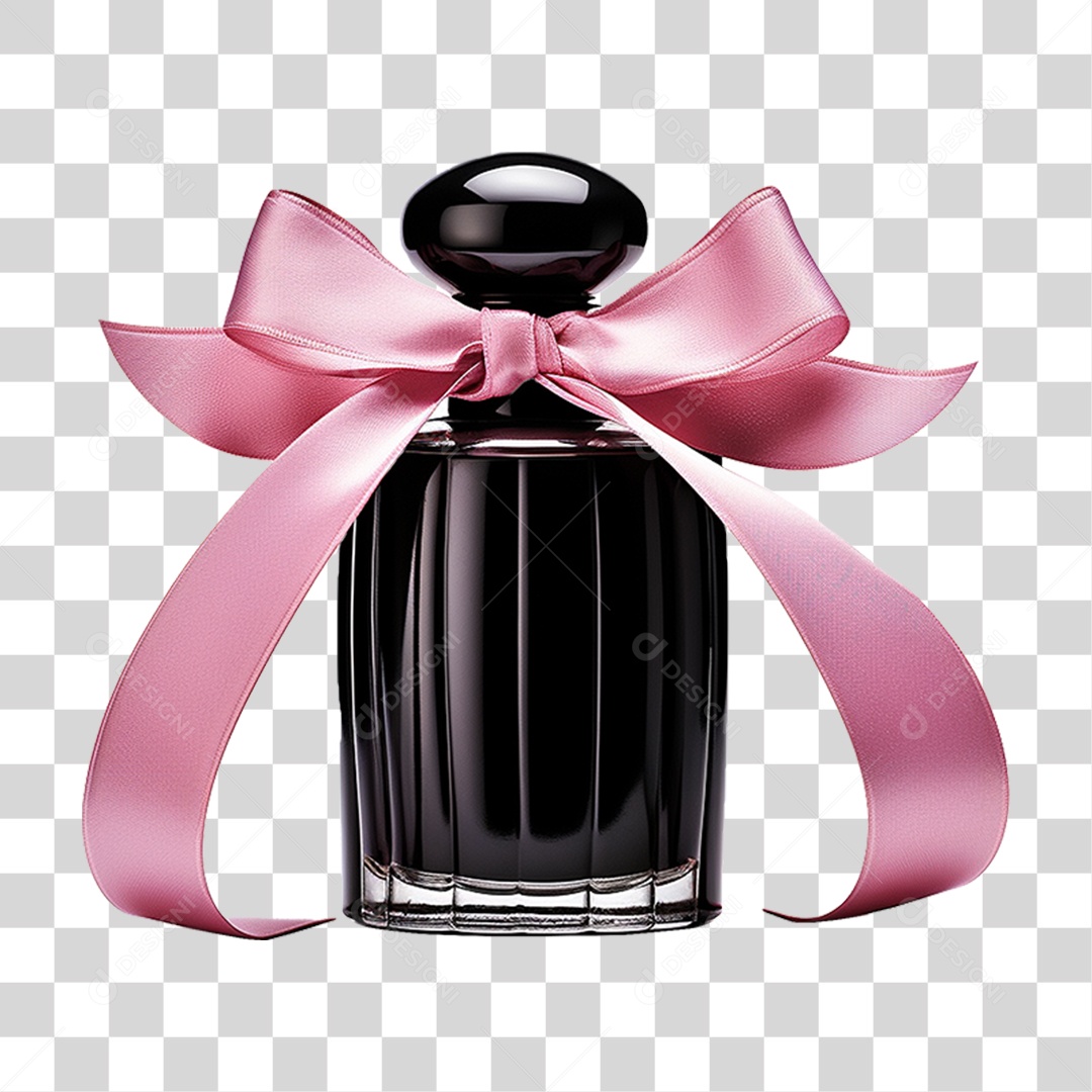 Perfume Frasco de Vidro com Laço PNG Transparente