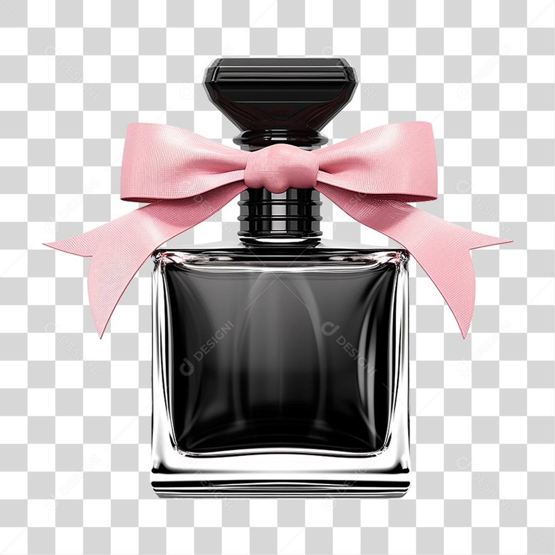 Perfume Frasco de Vidro com Laço PNG Transparente