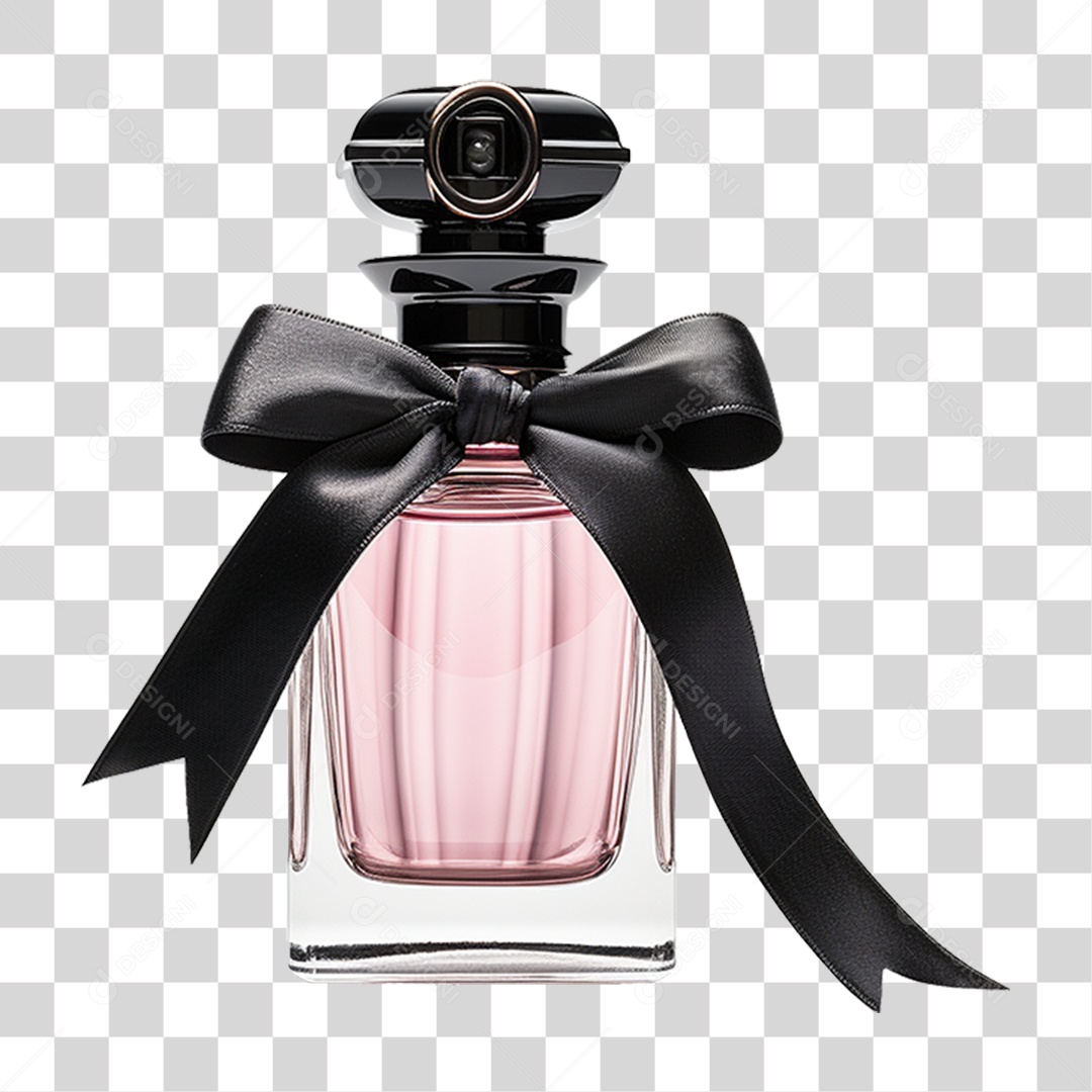 Perfume Frasco de Vidro com Laço PNG Transparente