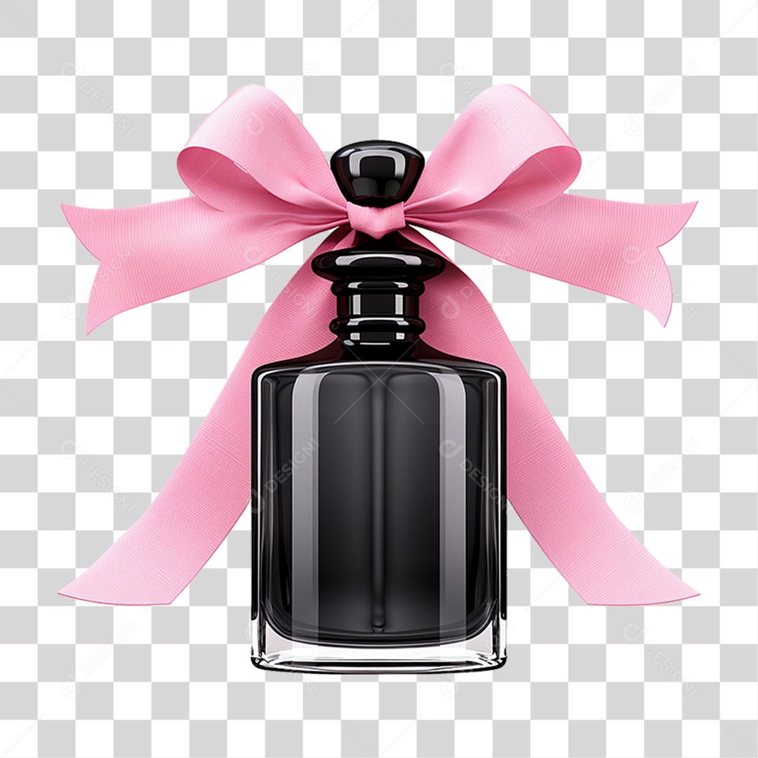 Perfume Frasco de Vidro com Laço PNG Transparente