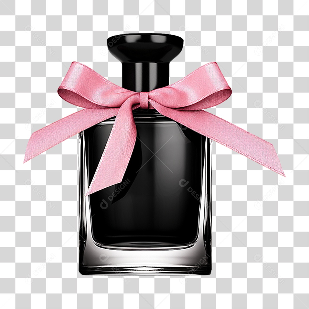 Perfume de Vidro com Laço PNG Transparente