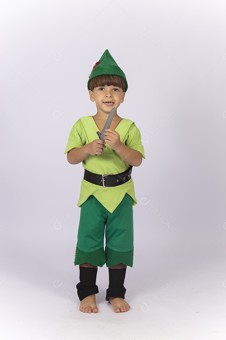Criança com fantasia do Peter Pan