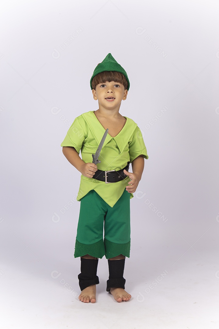 Criança com fantasia do Peter Pan