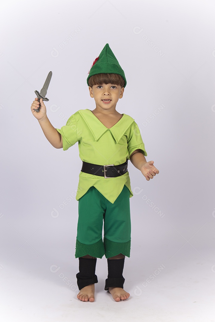 Criança com fantasia do Peter Pan