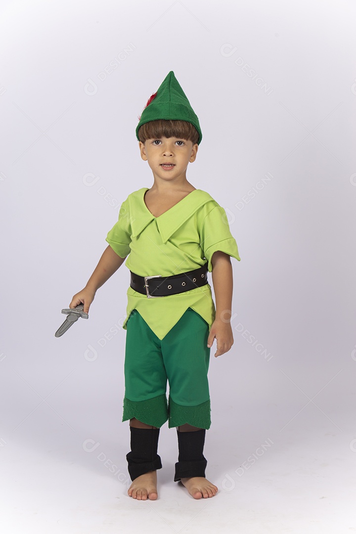 Criança com fantasia do Peter Pan
