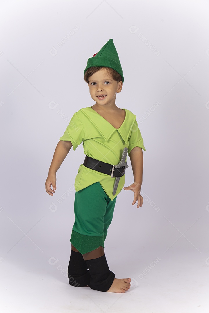 Criança com fantasia do Peter Pan