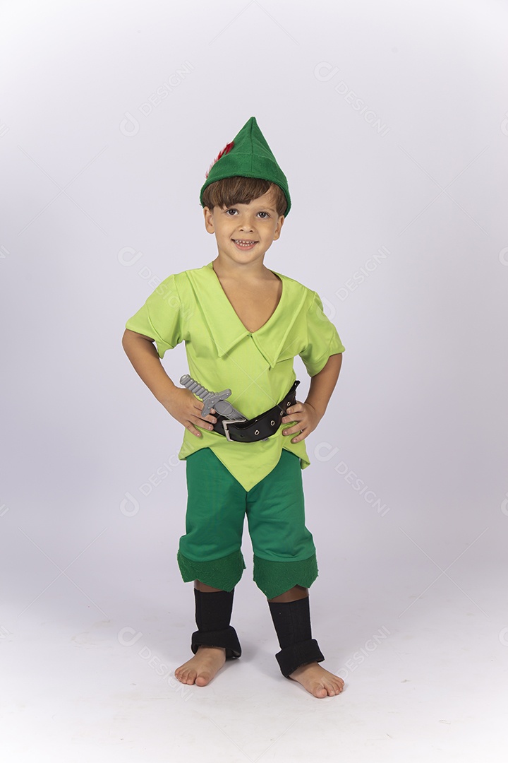 Criança com fantasia do Peter Pan