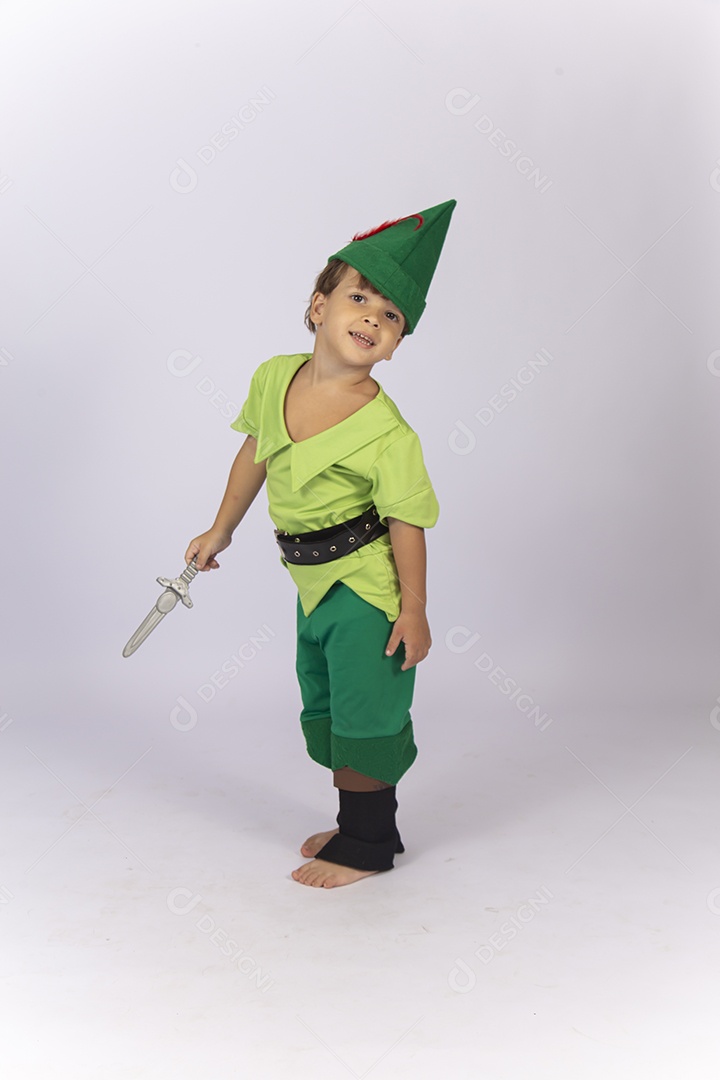 Criança com fantasia do Peter Pan
