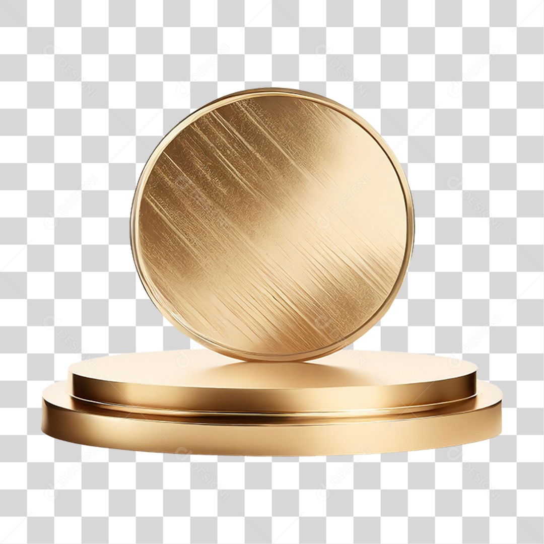 Pódio 3D Dourado PNG Transparente