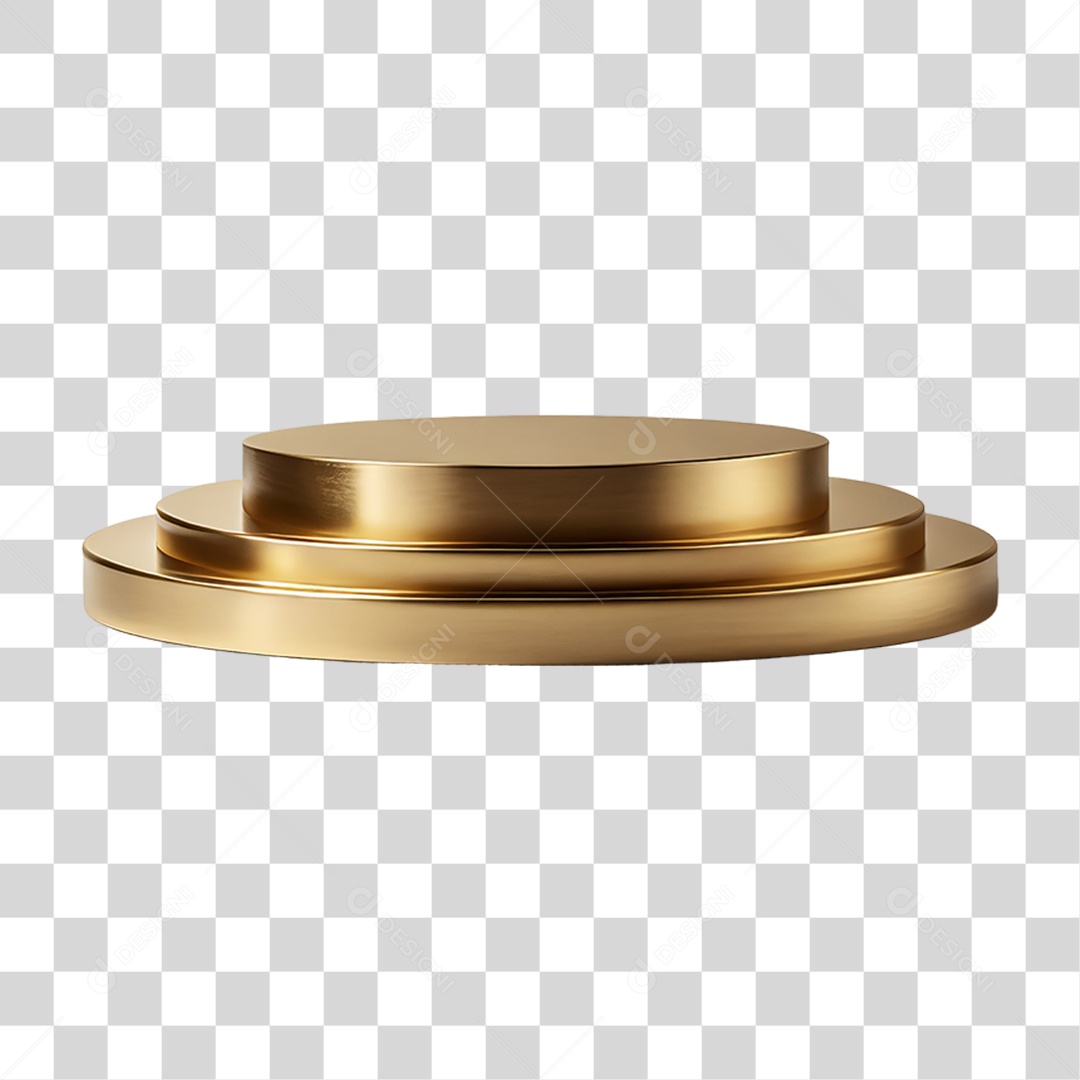 Pódio 3D Dourado PNG Transparente