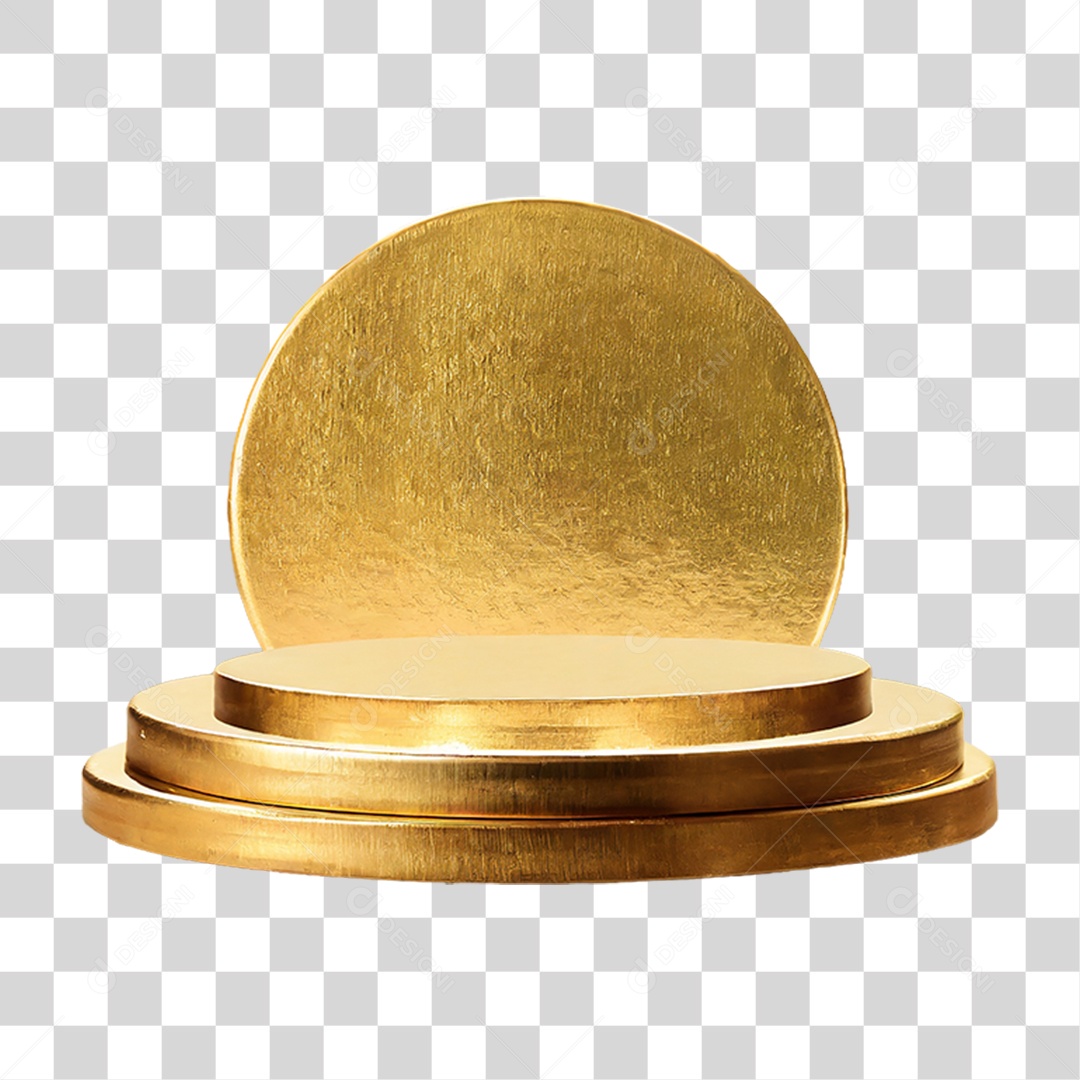 Pódio 3D Dourado PNG Transparente