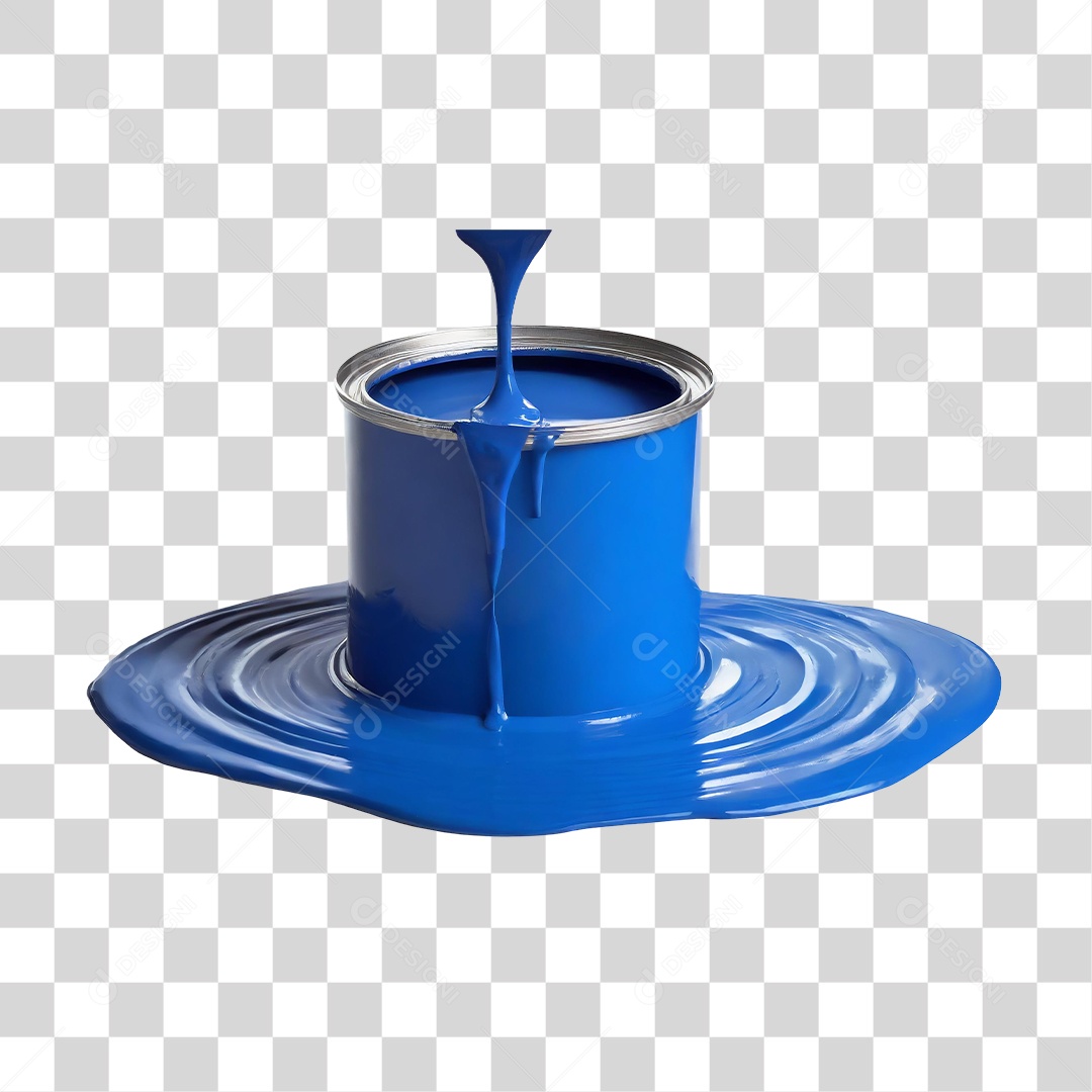 Lata de Tinta Azul PNG Transparente