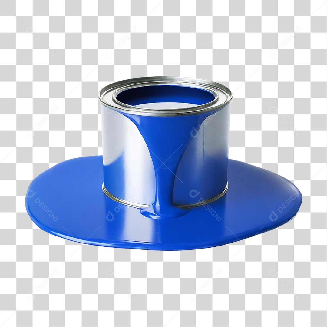 Lata de Tinta Azul PNG Transparente